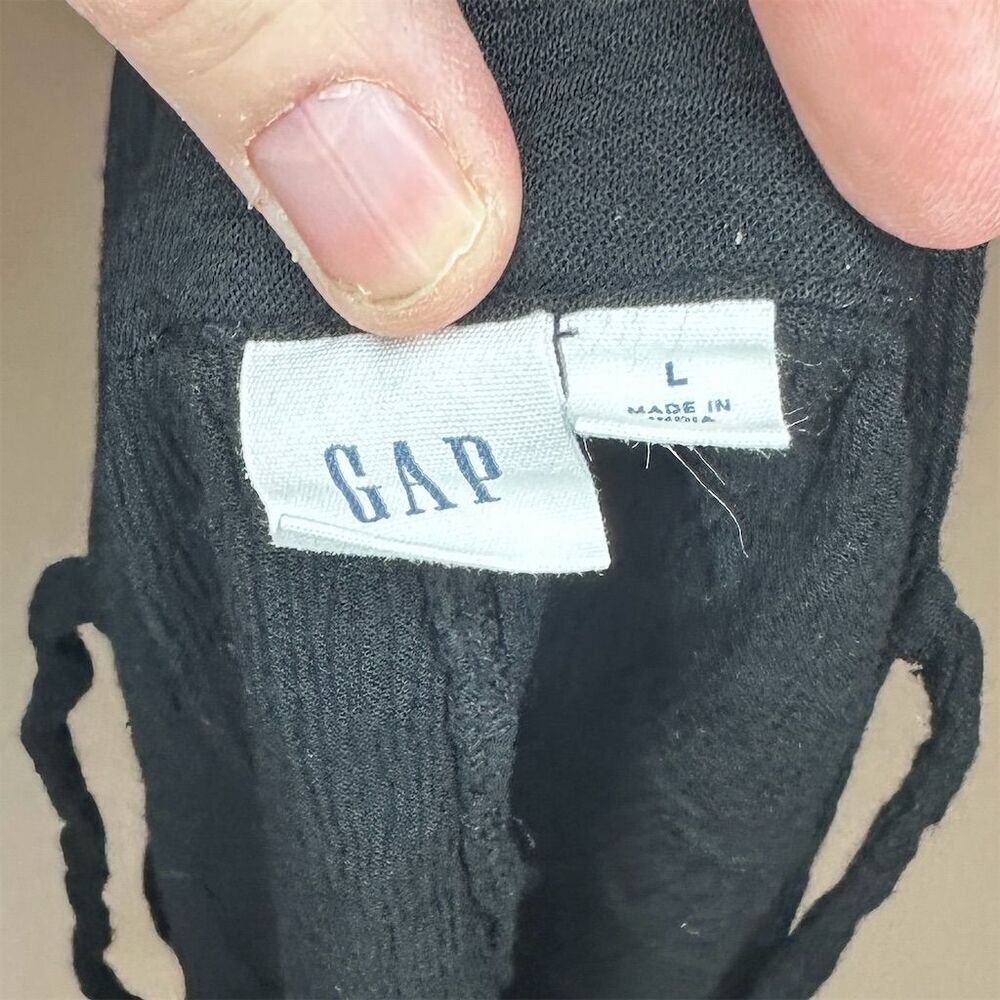 GAP Yoke Cami Women's True Black Braided-Strap Cami Top Size L Summer Casual - Picture 2 of 7